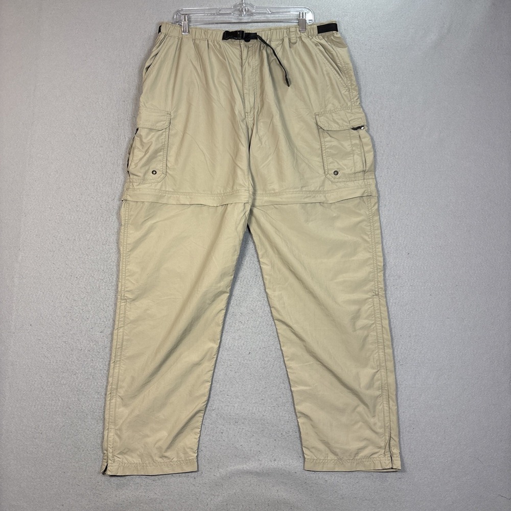 REI Convertible Cargo Hiking Pants Beige Men's Large UPF 50+ Outdoor
